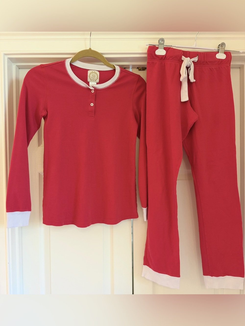 EUC TBBC Beaufort Bonnet Company Women’s pajamas red Pima wine down XS